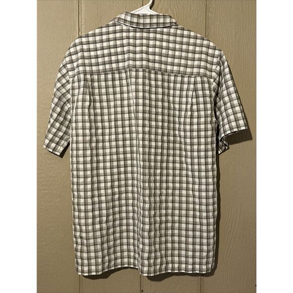 Aigle Actimum Shirt Mens Checkered Short Sleeve Button Up Rayon Blend‎ Men's Med - Picture 4 of 4